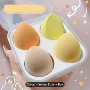 4pcs Makeup Blender Cosmetic Puff Makeup Sponge With Storage Box Foundation